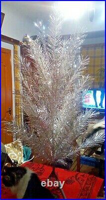 Vintage USSR artificial christmas tree. Aluminum color. 47in. Very rare