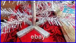 Vintage USSR artificial christmas tree. Aluminum color. 47in. Very rare. Box