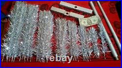 Vintage USSR artificial christmas tree. Aluminum color. 47in. Very rare. Box