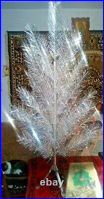 Vintage USSR artificial christmas tree. Aluminum color 47in very rare! Box