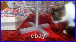 Vintage USSR artificial christmas tree. Aluminum color 47in very rare. Box new