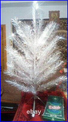 Vintage USSR artificial christmas tree. Aluminum color 47in very rare. New! Box