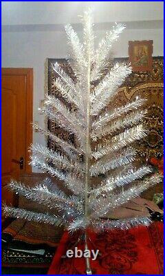 Vintage USSR artificial christmas tree. Aluminum color 55in very rare