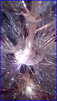 Vintage USSR artificial christmas tree. Backlight! Aluminum color. 27.5in set