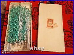 Vintage USSR artificial christmas tree Green and aluminum color! 4.4Ft Box new