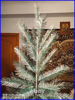 Vintage USSR artificial christmas tree Green and aluminum color! 4.7Ft Box
