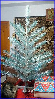Vintage USSR artificial christmas tree Green and aluminum color 50in Box! NEW