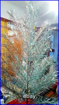 Vintage USSR artificial christmas tree. Luminum+Green color. 47in. Very rare