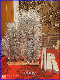 Vintage USSR christmas tree. Aluminum color 4.1ft very rare. 70s