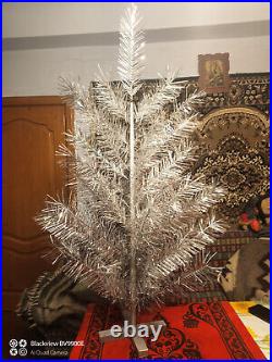 Vintage USSR christmas tree. Aluminum color 4.1ft very rare. 70s