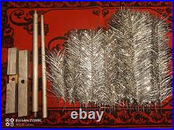 Vintage USSR christmas tree. Aluminum color 4.1ft very rare. 70s