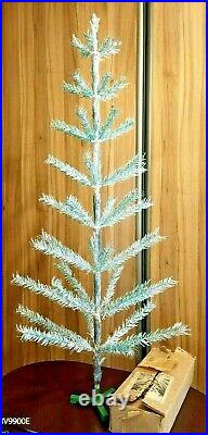 Vintage USSR christmas tree greenish auminum color 4.6ft Box