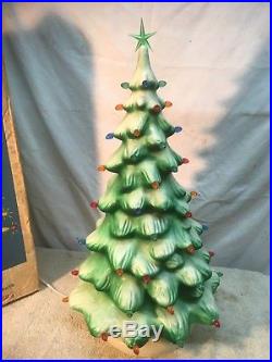 Vintage Union Hard Plastic Lighted Christmas Tree Blow Mold 20 Tall