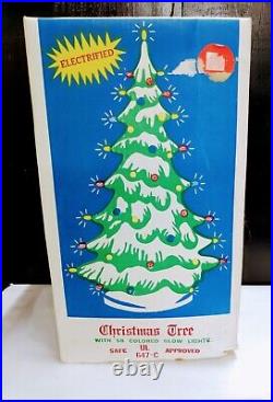 Vintage Union Products Blow Mold Christmas Tree 22 Illuminated with Orig Box EUC