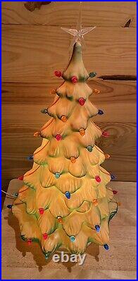 Vintage Union Products Christmas Tree Light Blow Mold Hard Plastic 21 tall