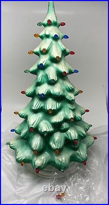 Vintage Union Products Christmas Tree Light Blow Mold Hard Plastic 21 tall