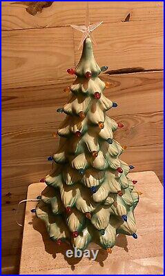 Vintage Union Products Christmas Tree Light Blow Mold Hard Plastic 21 tall