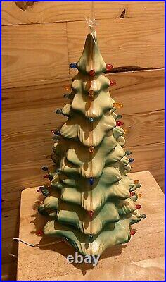 Vintage Union Products Christmas Tree Light Blow Mold Hard Plastic 21 tall