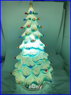 Vintage Union Products Christmas Tree Light Blow Mold Hard Plastic 21 tall