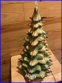 Vintage Union Products Christmas Tree Light Blow Mold Hard Plastic 21 tall