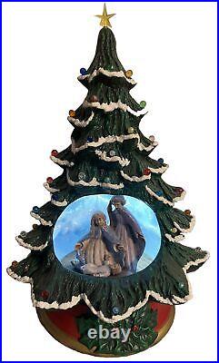 Vintage Unique Hand painted Ceramic Christmas Tree With Nativity Scene. Hobbyist