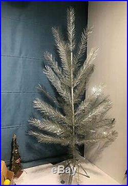 Vintage Ussr Aluminum Silver Glow Christmas Tree 4 1/2 Ft