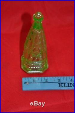 Vintage Vaseline Glass Green Car Vase Christmas Tree Topper Top Uranium Carnival