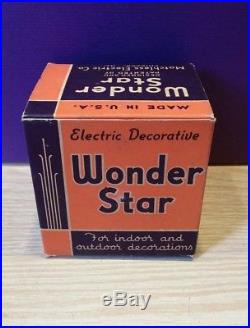 Vintage WONDER STAR MATCHLESS CHRISTMAS TREE LIGHT. With Box, Works, Red& Crystal