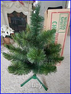 Vintage WOODS SPRITE 2 ft Bottle Brush Christmas Tree in Box