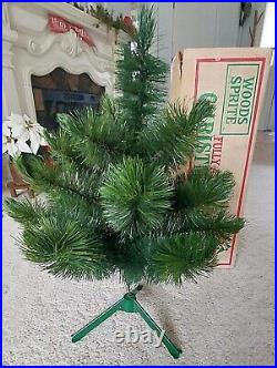 Vintage WOODS SPRITE 2 ft Bottle Brush Christmas Tree in Box