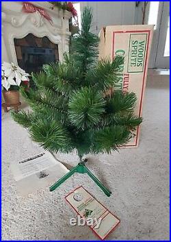 Vintage WOODS SPRITE 2 ft Bottle Brush Christmas Tree in Box