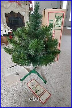 Vintage WOODS SPRITE 2 ft Bottle Brush Christmas Tree in Box