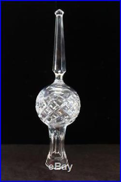 Vintage Waterford Crystal Clear Glass 10.5 Christmas Tree Topper Ornament & Box
