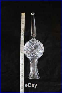Vintage Waterford Crystal Clear Glass 10.5 Christmas Tree Topper Ornament & Box