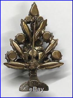 Vintage Weiss Brooch Christmas Tree Three Candles