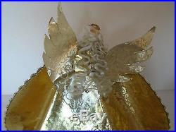 Vintage West Germany Wax Gold Angel Christmas Tree Topper
