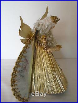 Vintage West Germany Wax Gold Angel Christmas Tree Topper