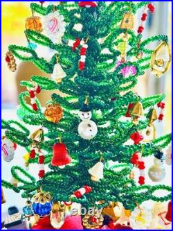 Vintage Westrim Beaded Christmas Tree Under Glass Dome Handmade 8T 5 W Vintage Westrim Beaded Christmas Tree Under Glass Dome Handmade 8T 5 W