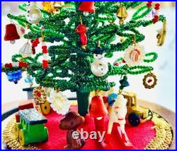 Vintage Westrim Beaded Christmas Tree Under Glass Dome Handmade 8T 5 W Vintage Westrim Beaded Christmas Tree Under Glass Dome Handmade 8T 5 W