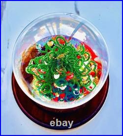 Vintage Westrim Beaded Christmas Tree Under Glass Dome Handmade 8T 5 W