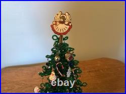 Vintage Westrim Beaded Christmas Tree With lights & Decorations