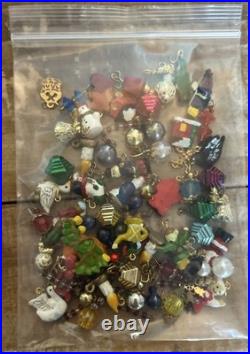 Vintage Westrim Beaded Lighted Mini Christmas Tree with Glass Dome & Lot Ornaments