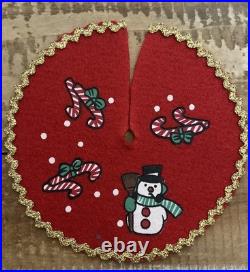 Vintage Westrim Beaded Lighted Mini Christmas Tree with Glass Dome & Lot Ornaments