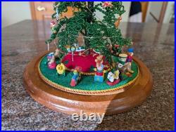 Vintage Westrim Beaded Mini Christmas Tree 10 with Ornaments in Glass Dome 12