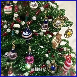 Vintage Westrim Glass Beaded Christmas Tree Mini Ornaments Personal Lights Rare