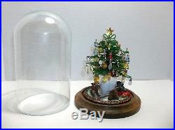 Vintage Westrim Mini Glass Beaded CHRISTMAS TREE Glass Dome COMPLETE