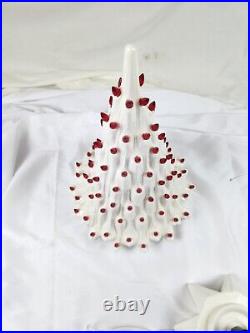 Vintage White Atlantic Mold MCM Volcano Lighted Ceramic 20 Christmas Tree