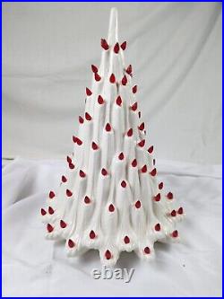 Vintage White Atlantic Mold MCM Volcano Lighted Ceramic 20 Christmas Tree