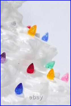 Vintage White Ceramic Atlantic Mold Multicolor Christmas Tree Ornament Decor
