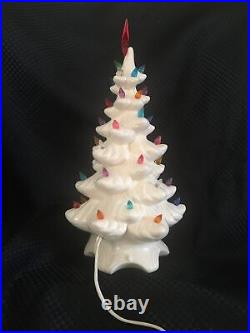 Vintage White Ceramic Christmas Tree 13 Atlantic Mold Works